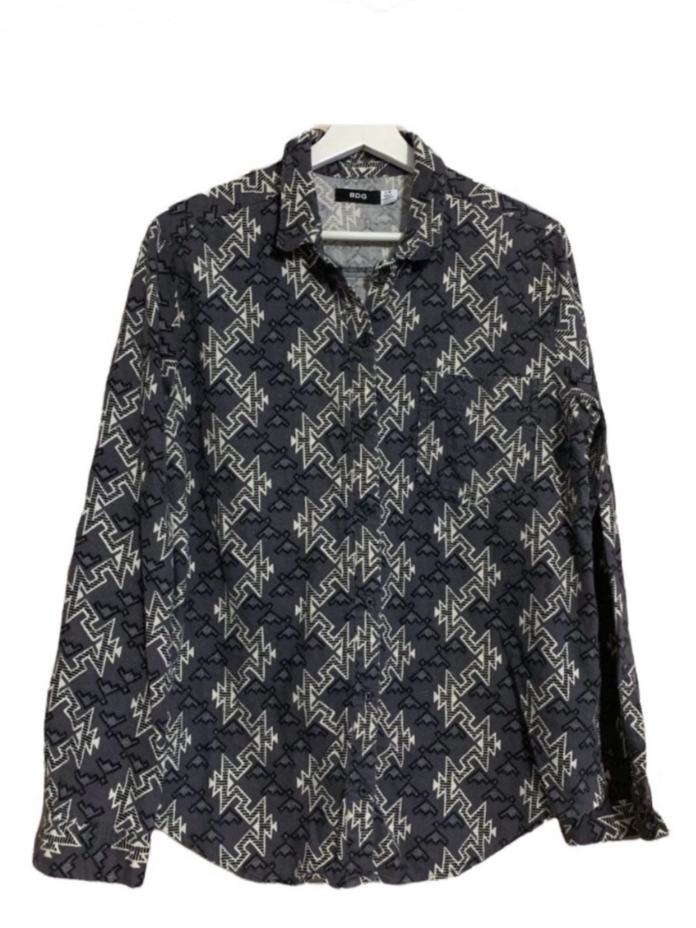 BDG Urban Outfitters button up Aztec flannel shirt large western geometric top
